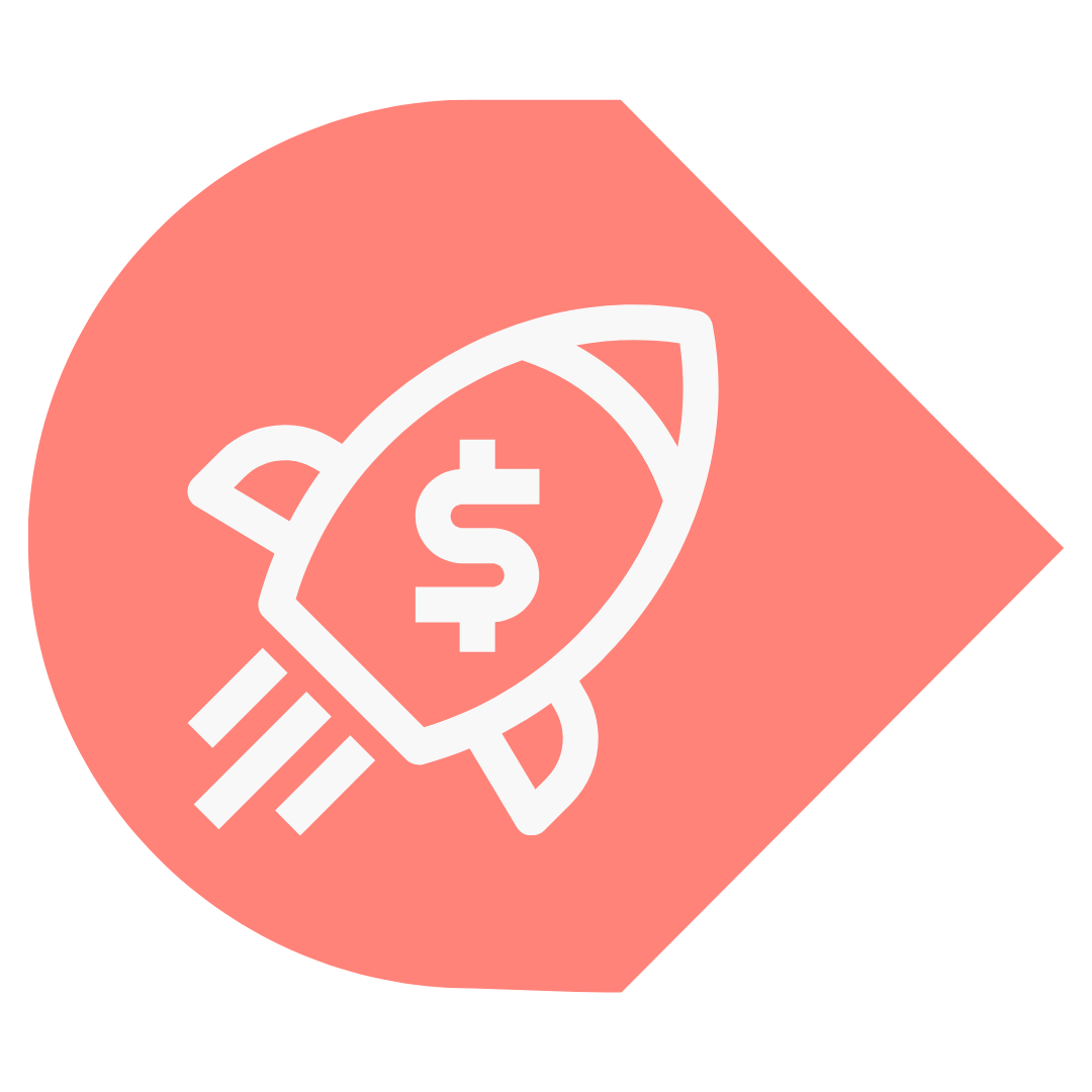 a logo of a rocket with a dollar sign