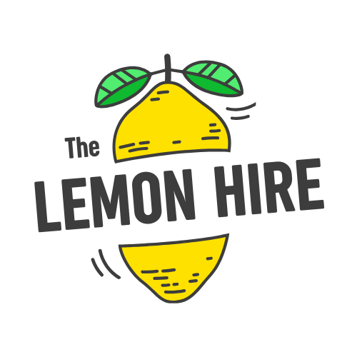 The Lemon Hire logo featuring a stylized lemon with green leaves, representing a satirical recruitment newsletter.