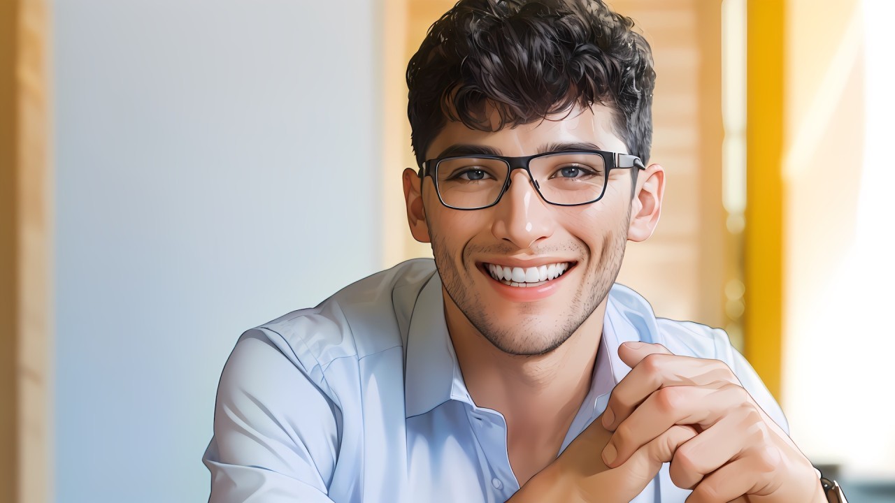 Smiling professional symbolizing confidence in recruitment services and talent acquisition in Belgium and Europe